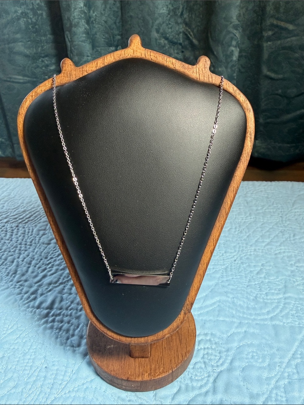 Plunder Silver Bar Necklace - Shiny Silver Bar Pendant